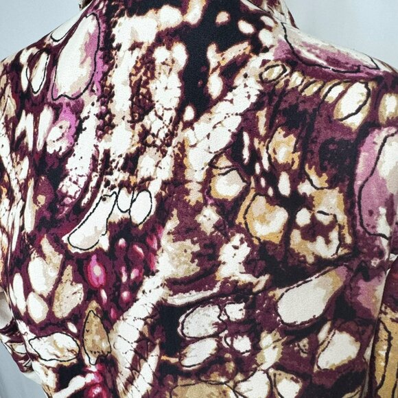 Alfred Dunner Womens Multicolor Abstract Print Jacket Blouse Size 14 - Picture 8 of 9